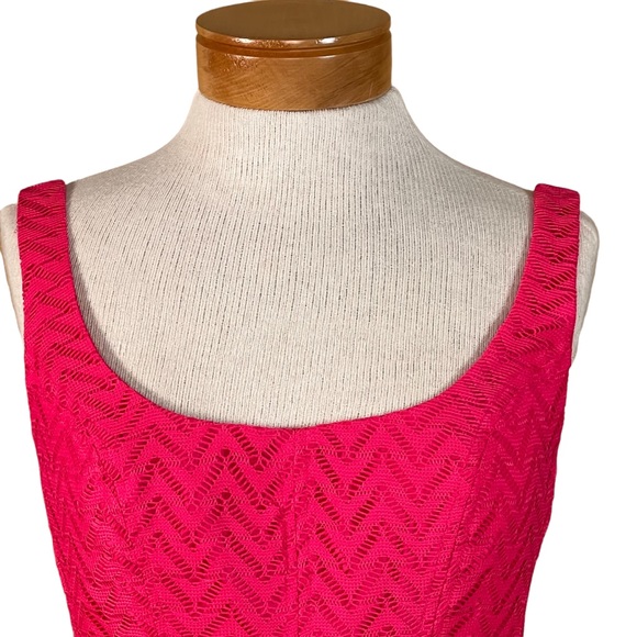 Nine West Textured Sheer Lace Chevron Fabric Over Solid Lining Dress Siz… - Picture 3 of 15